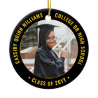 2 Photo Graduation Elegant Black Gold Yellow