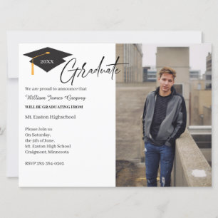 2 Photo Graduation Minimal Announcement Card