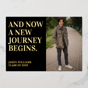 2 Photo Graduation Party Invitation Journey Gold F