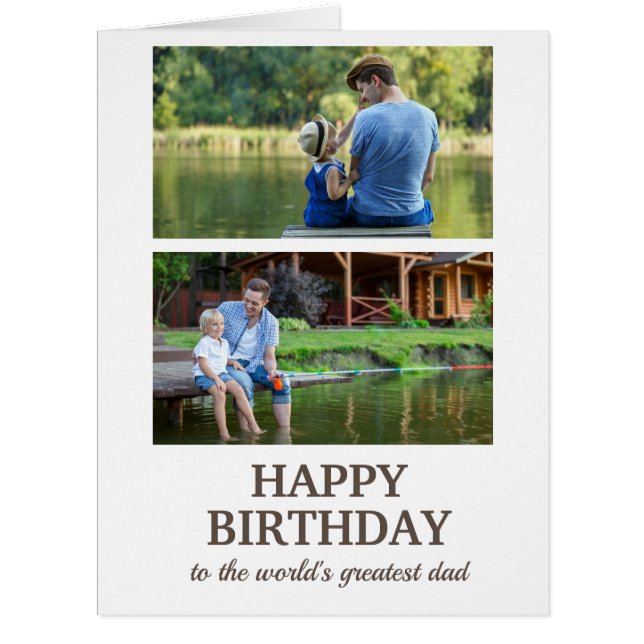2 Photo Happy Birthday World's Greatest Dad (Front)