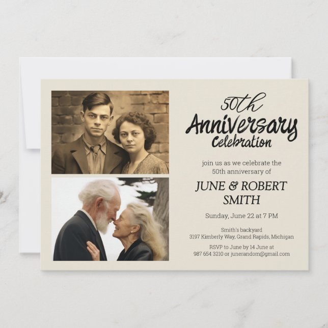 2 photo Invitation du 50e anniversaire du mariage  (Devant)