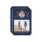 2 Photo Joy Christmas Ornament Navy Blue & Copper