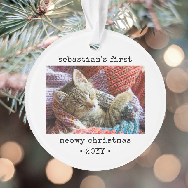 2 Photo Kitten's 1st Meowy Christmas Any Text Pet (Créateur téléchargé)