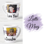 2 photo love you grandma purple latte mug<br><div class="desc">A sweet, personalised latte mug perfect for gifting and everyday smiles. This design features space for two photos, so you can showcase your favourite memories, plus room to add your own message—just like the sample “Love you Grandma.” Ideal for birthdays, or just because, it turns every coffee moment into something...</div>