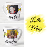 2 photo love you grandma yellow latte mug<br><div class="desc">A sweet, personalised latte mug perfect for gifting and everyday smiles. This design features space for two photos, so you can showcase your favourite memories, plus room to add your own message—just like the sample “Love you Grandma.” Ideal for birthdays, or just because, it turns every coffee moment into something...</div>