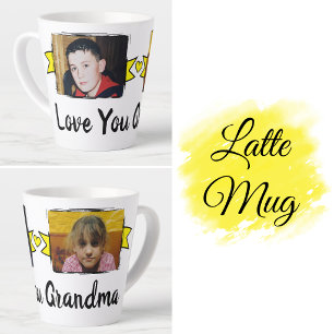 2 photo love you grandma yellow latte mug