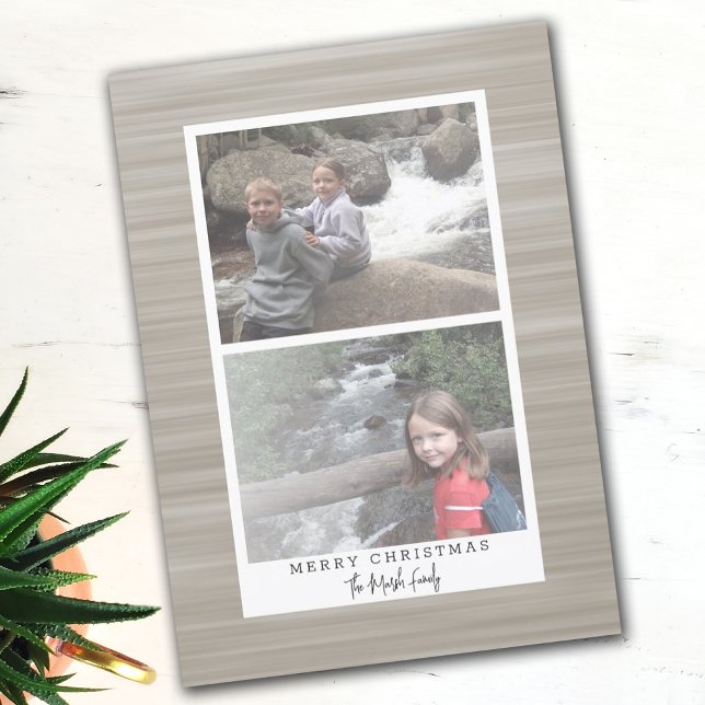 2 Photo Modern Abstract with White Border Holiday Postcard (Creator Uploaded)