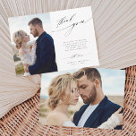 2 Photo Modern Chic Calligraphy Wedding  Thank You Card<br><div class="desc">Simple and modern wedding photo thank you card with an additional photo on the back. You can use this card for a wedding,  bridal shower,  engagement,  anniversary,  or any special event. For more advanced customization of this design,  please click the BLUE DESIGN TOOL BUTTON.</div>
