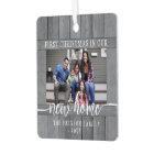 2 Photo New Home First Christmas Gray Faux Wood