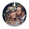 2 Photo Newlyweds 1st Xmas Married Faux Barn Wood