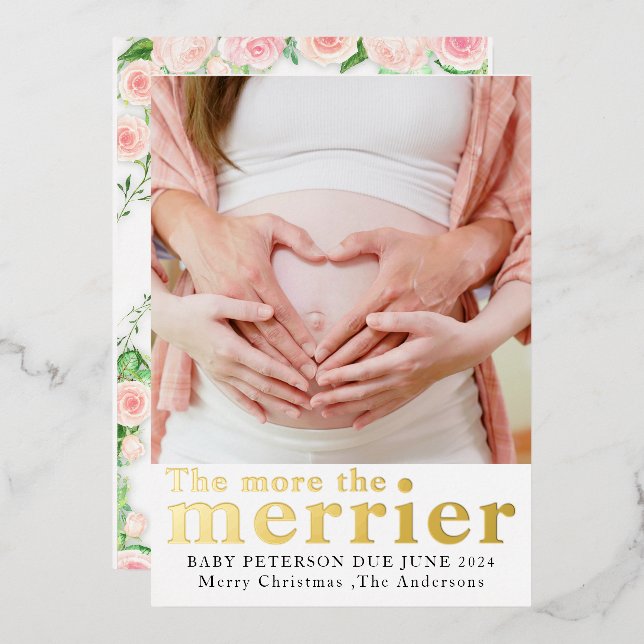 2 Photo Noël Grossesse Faire-part (Recto/Verso)