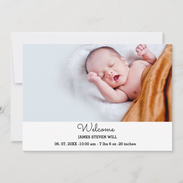 2 photo nouveau-né accueil faire-part de naissance (Devant)