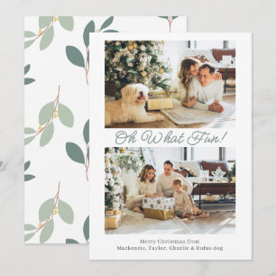 2 Photo Oh What Fun Christmas Holiday Card