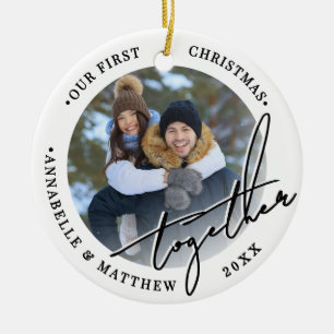 2 Photo Our First Christmas Together Photo Ceramic Ornament