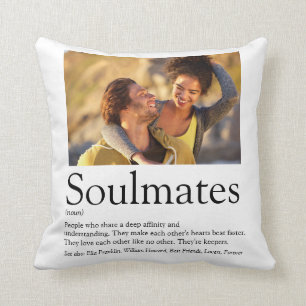 2 Photo Personalized Soulmates Definition Throw Pillow