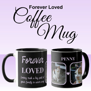 2 Photo Pet Loss Keepsake Memorial black purple Mug
