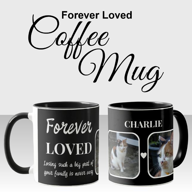 2 Photo Pet Loss Keepsake Memorial black white Mug (Creator Uploaded)