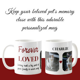 2 Photo Pet Loss Keepsake Pet Memorial burgundy Coffee Mug