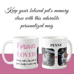 2 Photo Pet Loss Keepsake Pet Memorial pink Coffee Mug