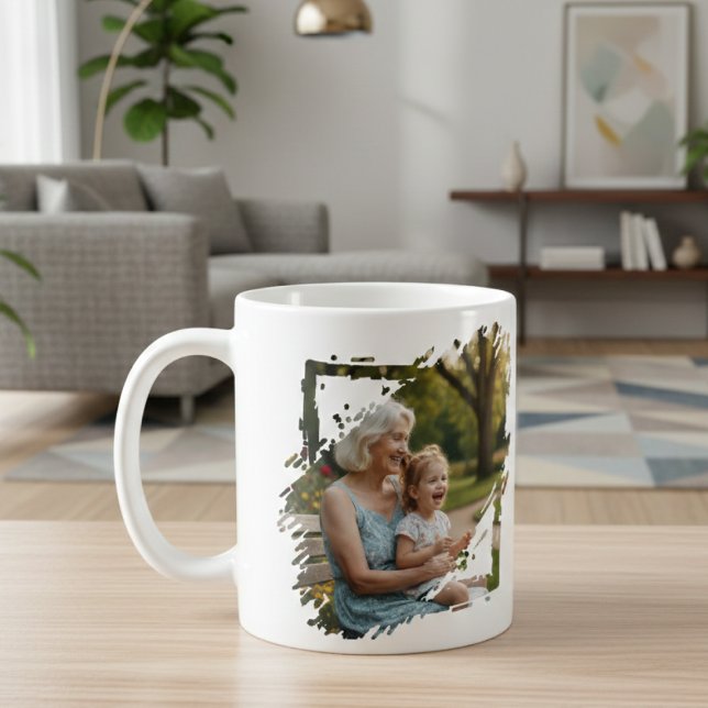 2 Photo Scribble Frame Template Personalized Coffee Mug (2 Photo Scribble Frame Template Personalized Coffee Mug by Ricaso.  Add own photographs, gift idea)