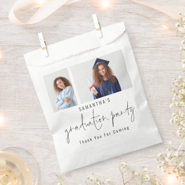 2 Photo Script Graduation Party Thank You Favour Bag (Clipped)