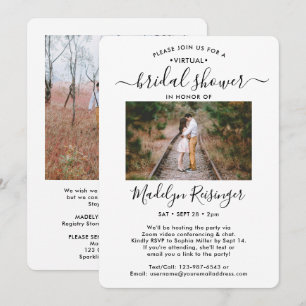 2 Photo Script Virtual Long Distance Bridal Shower Invitation