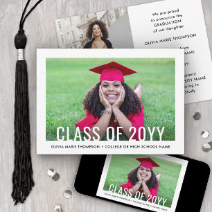 2 Photo Simple Modern Bold Class Year Graduation Announcement