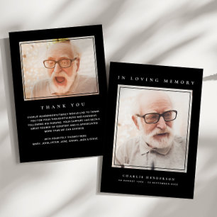 2-Photo Simple Modern Loving Memory Funeral Thank You Card