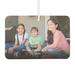 2 Photo Simple Modern White Text Overlay Air Freshener