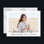 2 Photo Sweet 16th Birthday Script Save the Date Announcement Postcard<br><div class="desc">Invite family and friends to an elegant Sweet 16th celebration for her with this modern minimalist 2 photo save the date invitation postcard. All text is simple to customize. (IMAGE PLACEMENT TIP: An easy way to centre a photo exactly how you want is to crop it before uploading to the...</div>