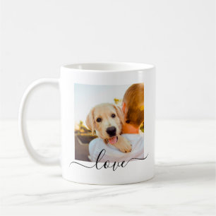 2 Photo Template Double Sided Love Text White Coffee Mug