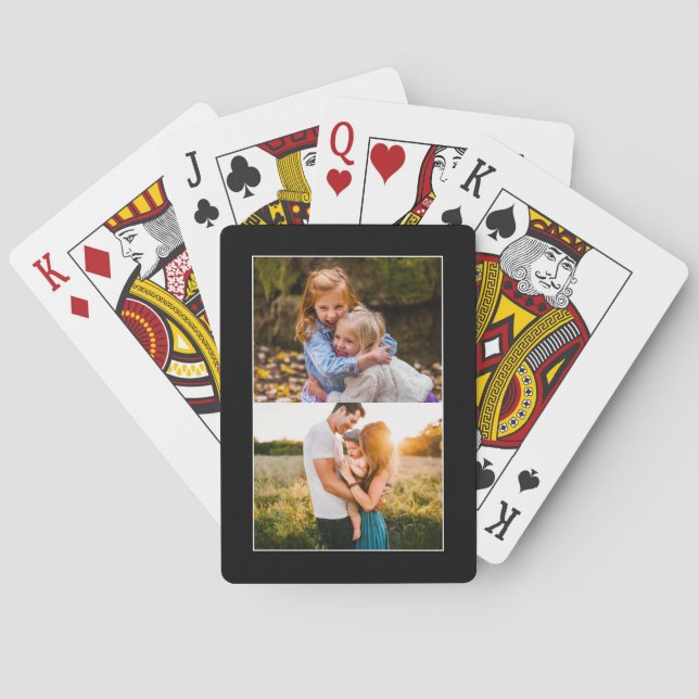 2 Photo Template Thin Border Playing Cards (Back)