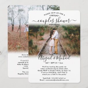 2 Photo Virtual Couples Bridal Shower by Mail Invitation