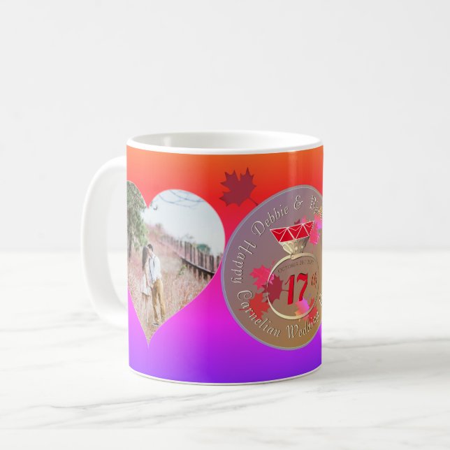 2 Photos17th Wedding Anniversary  Coffee Mug (Front Left)