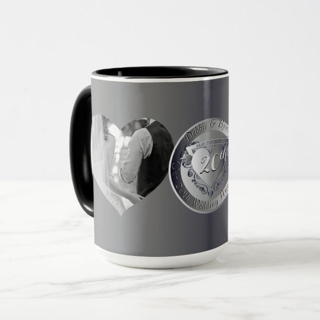 2 Photos 10th,20th,25th,70th Wedding Anniversary   Mug (Front Left)
