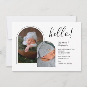 2 Photos Bébé Faire-part de naissance Lettré à la