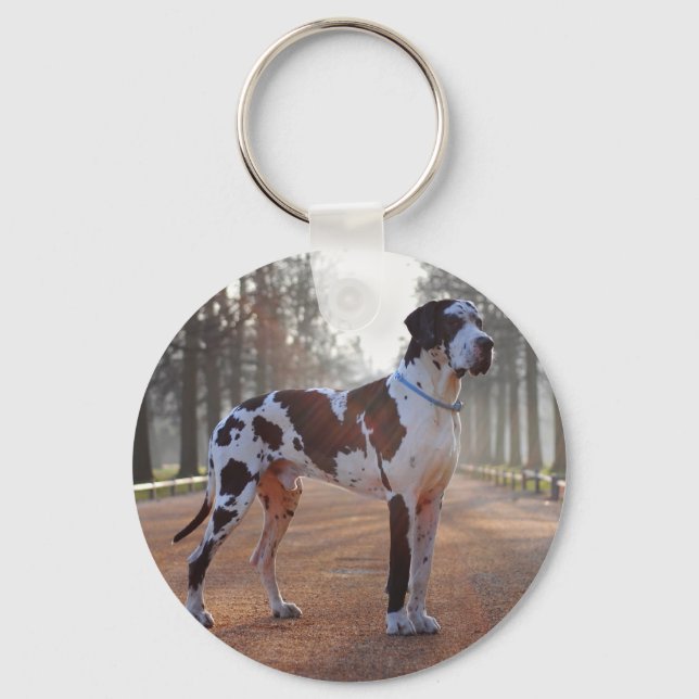 2 photos Great Dane Keychain – Great Dane gift (Front)