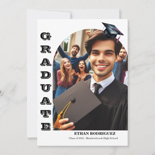 2 Photos High School Graduation Announcement (Front)