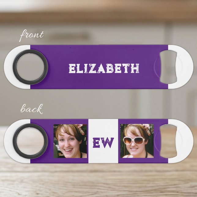 2 photos name initials white purple bar key (Creator Uploaded)