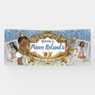  2 Photos  Royal African Prince  Blue Glitter Drip Banner