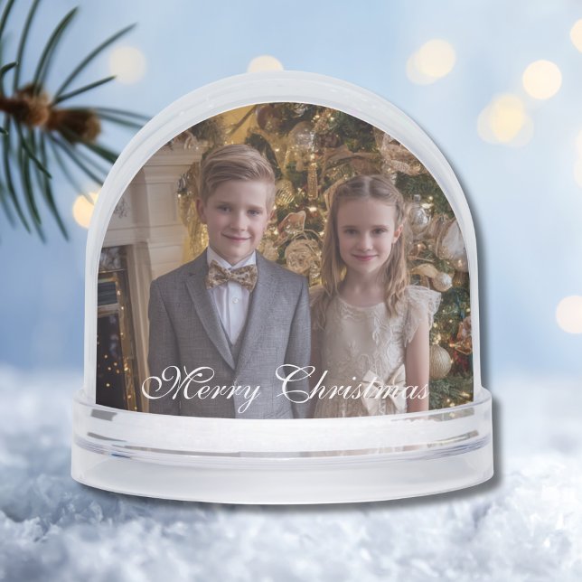 2 Photos Script Kids Dog Photo Fun Personalized  Snowglobe (Creator Uploaded)