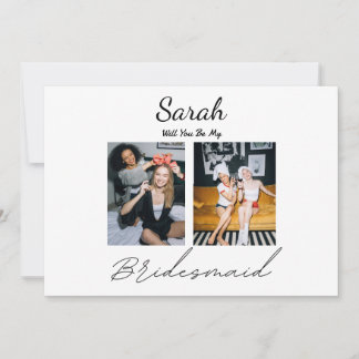 2 Photos Will You Be My Bridesmaid Proposal Invitation
