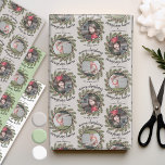 2 Photos with Whimsical Branches Merry Christmas Wrapping Paper Sheet<br><div class="desc">Use a vertical photo to make a unique and trendy Merry Christmas greeting with a bright and joyful pine branch pattern in the background. This design has an abstract feel to it with painted elements. If you need to move anything around,  click on the customize button to make changes.</div>