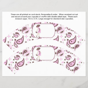 2 Pink Baby Shower Personalized Cupcake Wrappers