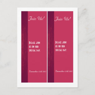 2 Pink/Pink Wood Grain Wedding Bookmarks Postcard