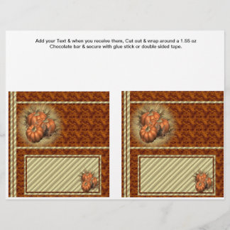 2 Pumpkin Fall Custom Hersheys Candy Bar Wrappers