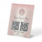 2 QR Codes Custom Logo Pay Here Rose Gold Glitter