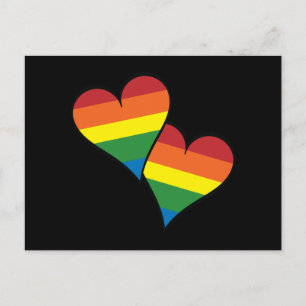2 Rainbow Hearts Postcard