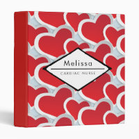 2 Red Hearts Repeating Pattern Cardiac Nurse