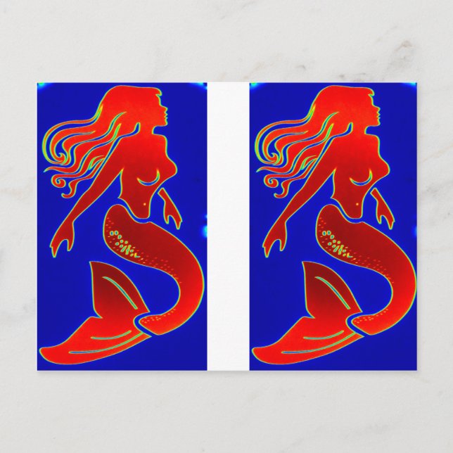 2 red mermaids postcard (Front)